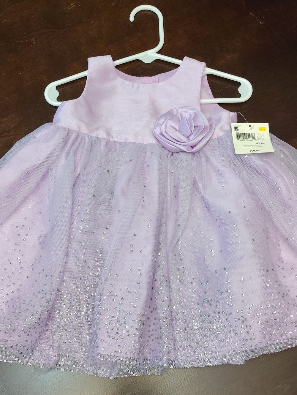 Girls Lavender Sparkle Tulle Dress with Rosette 6-9month